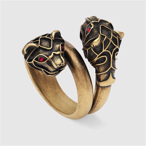 gucci panther head ring|gucci tiger head slides.